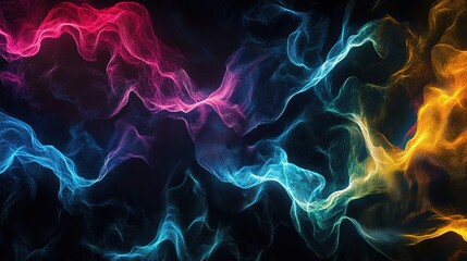 Obraz premium Abstract Colorful Waves on Dark Background