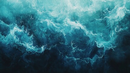 Fototapeta premium Abstract Ocean Waves in Shades of Blue and Teal