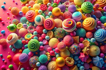 Fototapeta premium Vibrant Frosted Candy Color Explosion Background for Product Photography