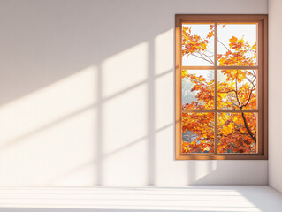 simple room with a window fall zoom background