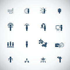 Universal business management and human resources icon set. Universal icons for web and mobile. Vector.