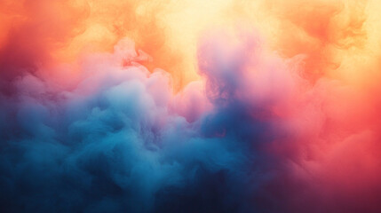 abstract blur of orange and blue gradients creates a dynamic background, symbolizing creativity and innovation. The vibrant colors evoke emotions of warmth and tranquility, perfect for artistic use