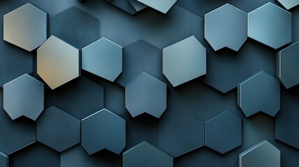 Geometric Hexagonal Pattern in Cool Tones