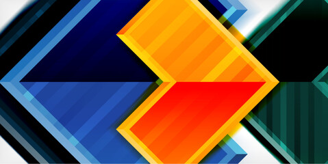 Arrow symbols created with 3d effects and line texture geometric abstract background