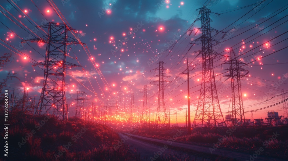 Poster ai innovations in energy, optimizing power grids and reducing consumption through automation