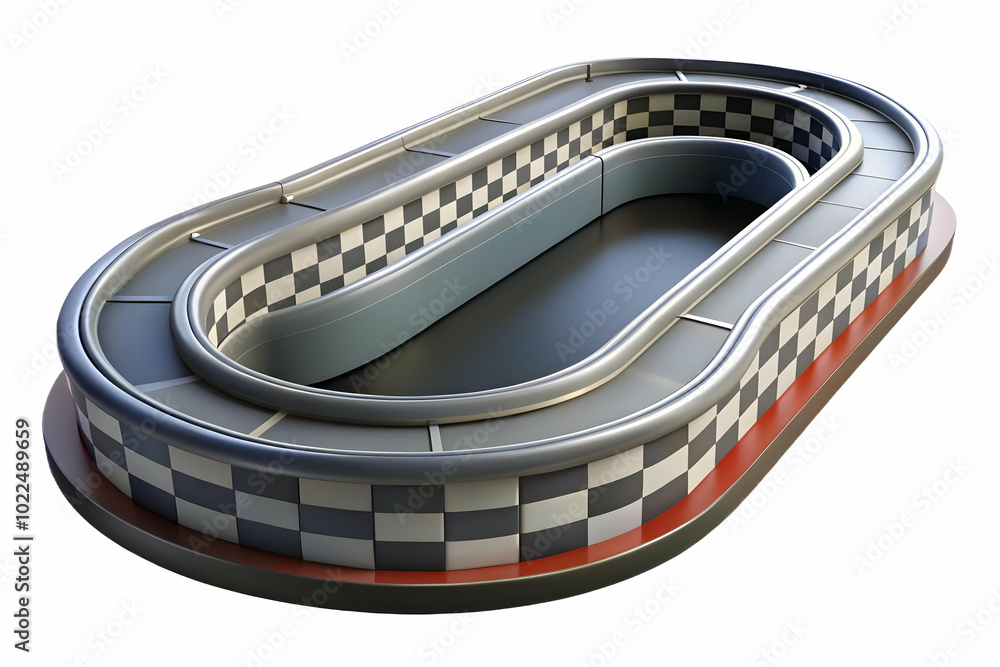 Poster dynamic shot of empty glossy racetrack with motion blur effect for background use in advertising and