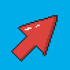 Fototapeta premium Arrowless pixel art, vector illustration on isolated background.