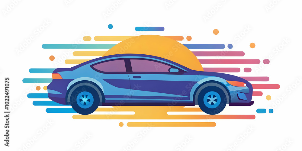 Poster sleek glossy car silhouette on plain backdrop with motion lines for dynamic speed concept in photo s