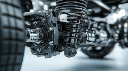 Fototapeta premium MPV car suspension and rear drive shaft