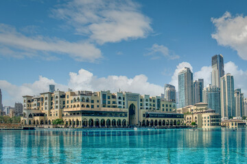 Naklejka premium Dubai is an emirate city in the United Arab Emirates known for its luxurious shopping, ultra-modern architecture and lively nightlife.