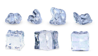fake Ice cube isolated on white background