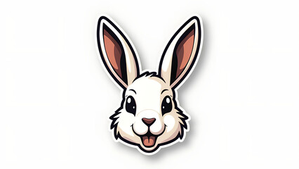 Fototapeta premium Rabbit Head logo sticker vector illustration art design