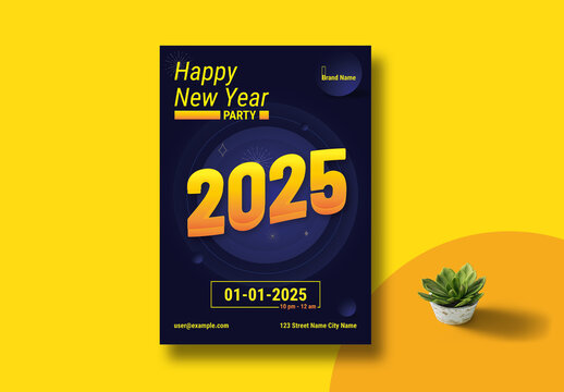 Happy New Year 2025 Poster
