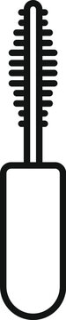 recommend clip art: Simple line art icon of a mascara brush, perfect for representing makeup application