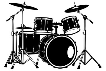 Drum kit silhouette vector design.