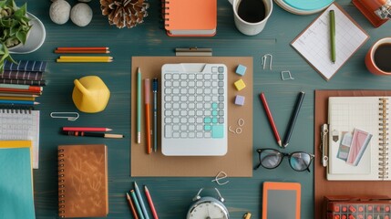 Organized Chaos: A Math Teacher's Desk Prepares for the Day Ahead