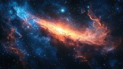 Fototapeta premium A vibrant cosmic scene showcasing a colorful nebula in space.