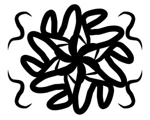 Abstract background with black brush strokes