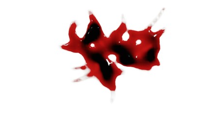 3d render of blood stain, splatter or spatter for crime scene or violence concept