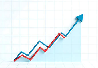 business graph with arrow