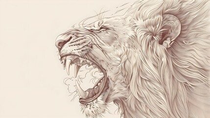 A realistic tattoo art design of a roaring lion, with fine shading and detailed linework to capture the fierce expression and texture of the mane. 8k UHD, suitable for high-quality printing 