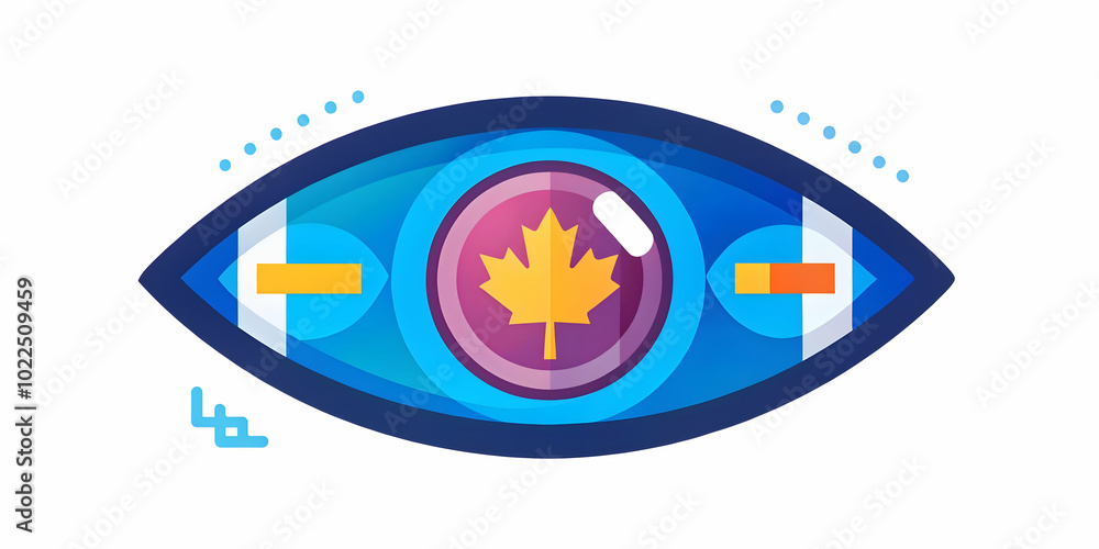 Poster close-up of eye with virtual fitness display: macro image reflecting holographic workout stats showi