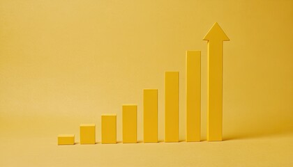 Background in yellow tones graph moving upward 9