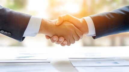 Close-Up of Two Business People Shaking Hands