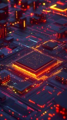 Obraz premium Digital 3D Illustration of Blockchain Network