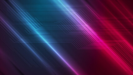 Bright glowing circuit boards lines abstract technology background