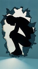 3D Illustration of a Person in Deep Sadness