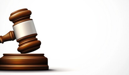 Simple vector graphic of an open wooden gavel on a white background