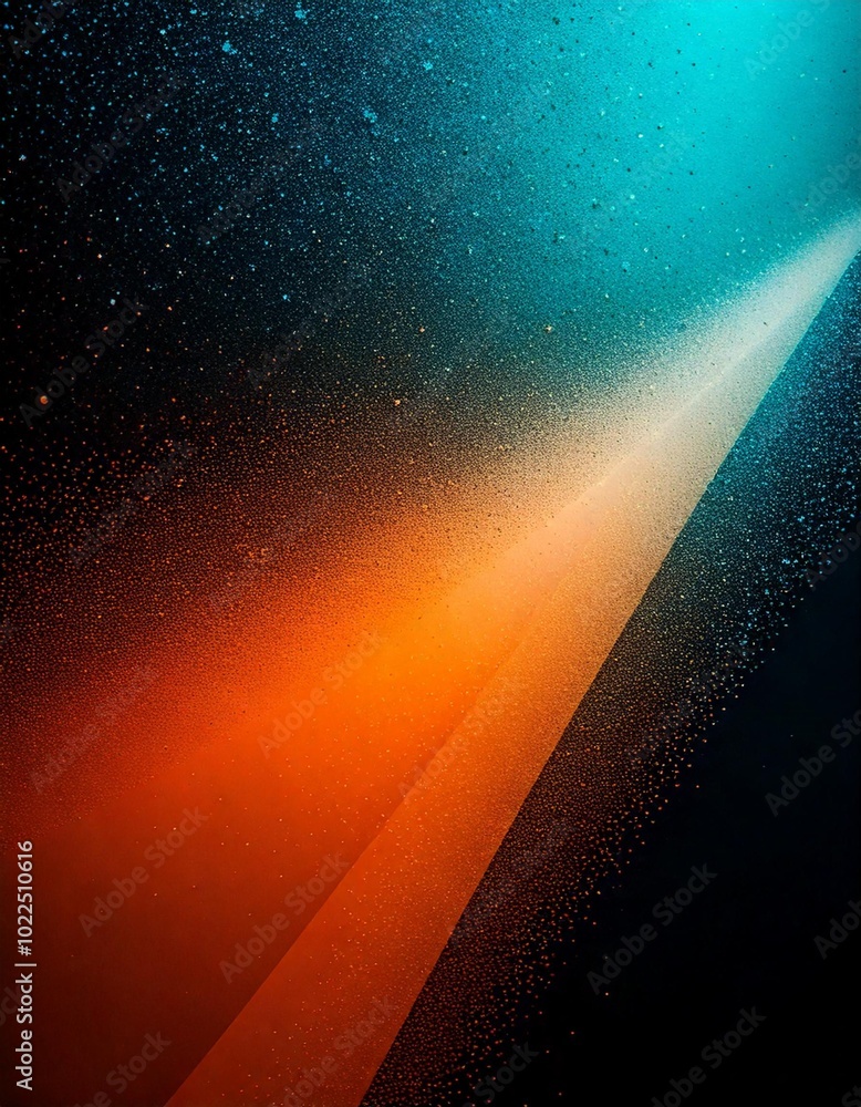 Poster a captivating image featuring a smooth transition of colors from blue to orange, with a sparkling te