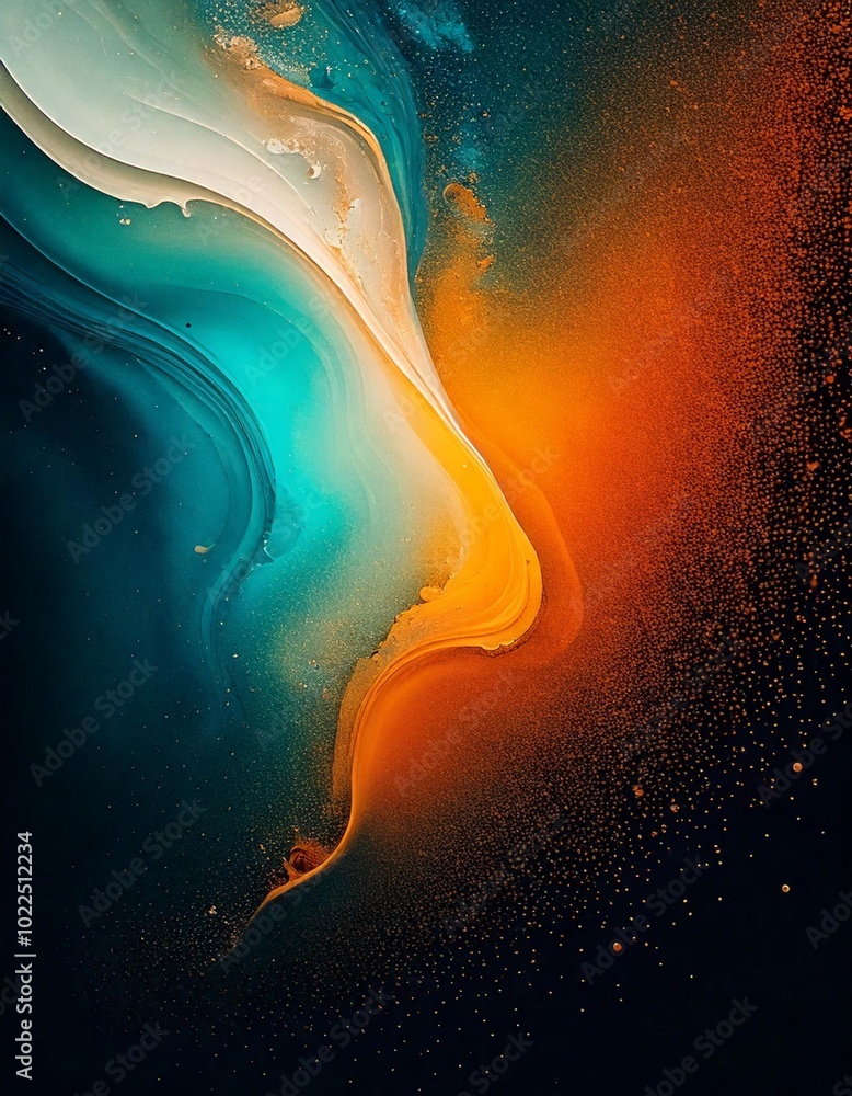Poster a captivating image featuring a smooth transition of colors from blue to orange, offering endless po