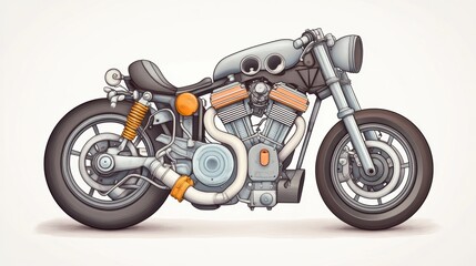 Obraz premium Vintage Motorcycle Illustration for Design Projects
