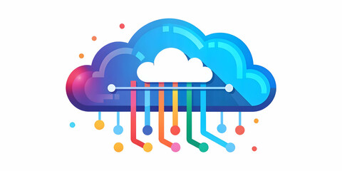 Macro Shot of Cloud Based App Icon: Close-Up of Finger Tapping Touchscreen Device, Emphasizing User Interaction and Expertise in Cloud App Development - Photo Stock Concept