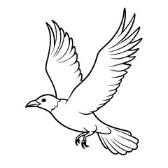 black-crow-flying line art