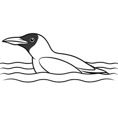 vector illustration of a black-crow vector line art