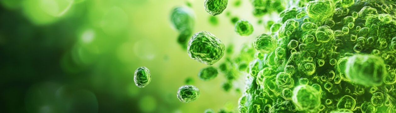 Thriving green algae in an aquatic habitat, a glimpse into underwater ecosystems and biodiversity