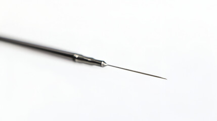 Stitching Needle Elegance On White Background, Dentist scaler on white background, Dental tools in dental clinic, dental instruments on white background top view