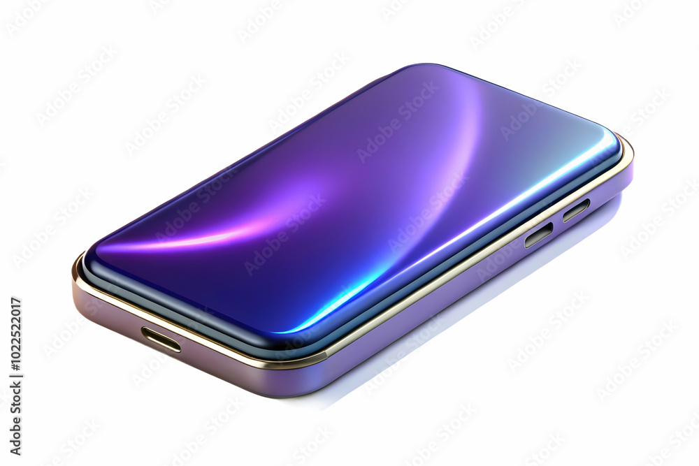 Poster glossy smartphone on plain desk - emphasizing modern connectivity and comfort in remote work with re