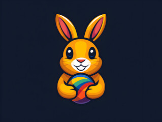 Fototapeta premium Cute Colorful Easter Bunny Cartoon Illustration for Spring Celebrations