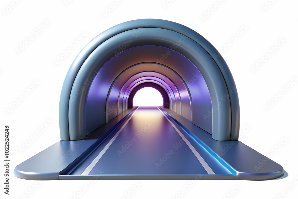 Poster dynamic empty tunnel with motion blur effect - glossy background with ample copy space for advertise