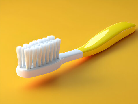 Bright Yellow Toothbrush Close Up for Daily Oral Hygiene and Dental Care Essentials