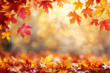 Fallen Leaves Season Background created with Generative AI