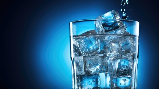 glass back lit blue background