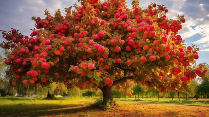 Fototapeta premium vibrant apple tree fall
