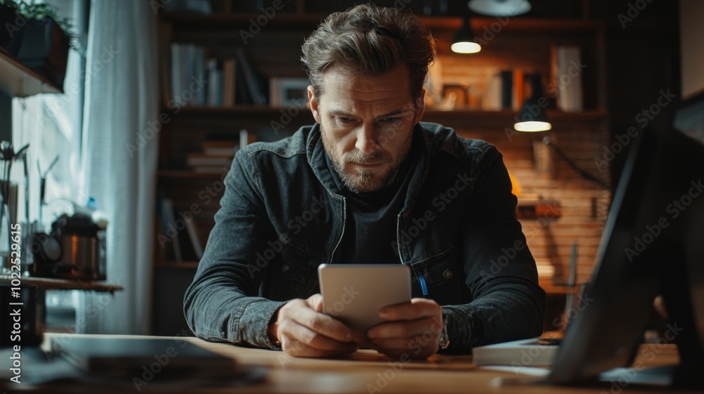 Poster cybersecurity expert using multi-factor authentication on mobile and desktop devices