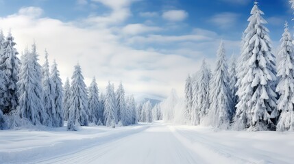 serene snow on road