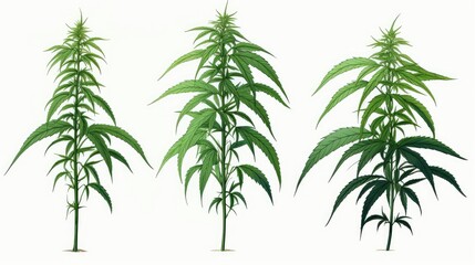 design hemp plant drawing